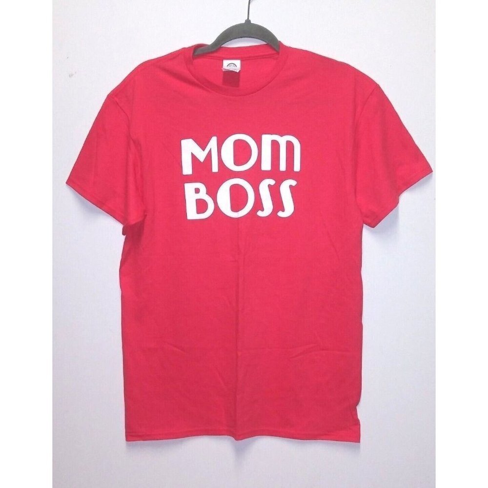 Mom Boss T-shirt coral pink Sz M Gift Mum Mom Mummy Mother wife Delta pro weight